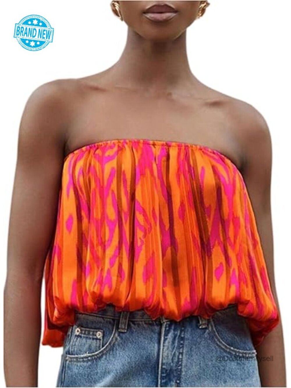 Strapless Bubble Tube Top Y2k Going Out